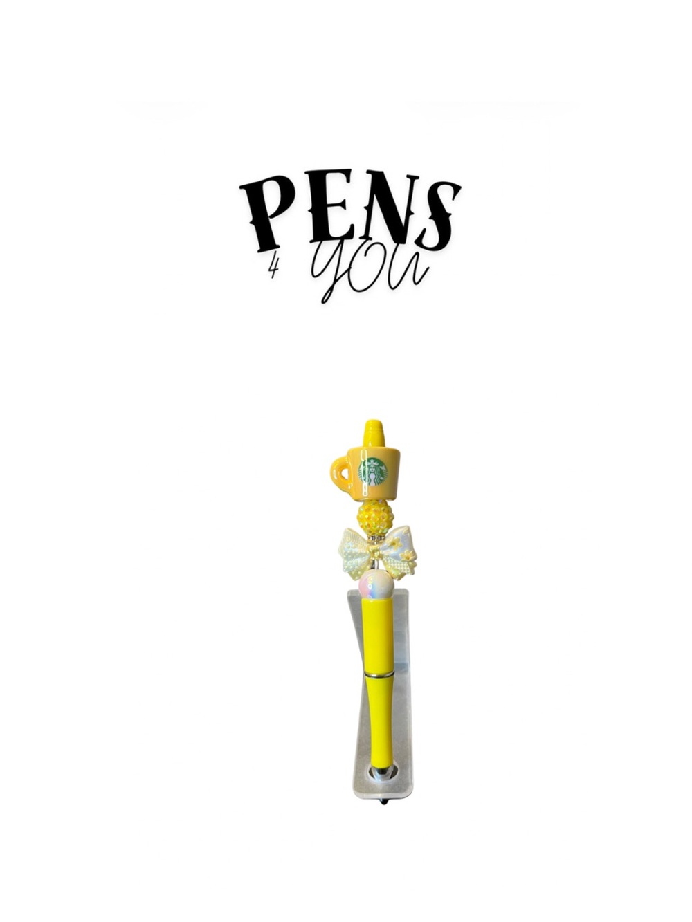 Handmade Yellow Bling Pen Starbucks Vibes